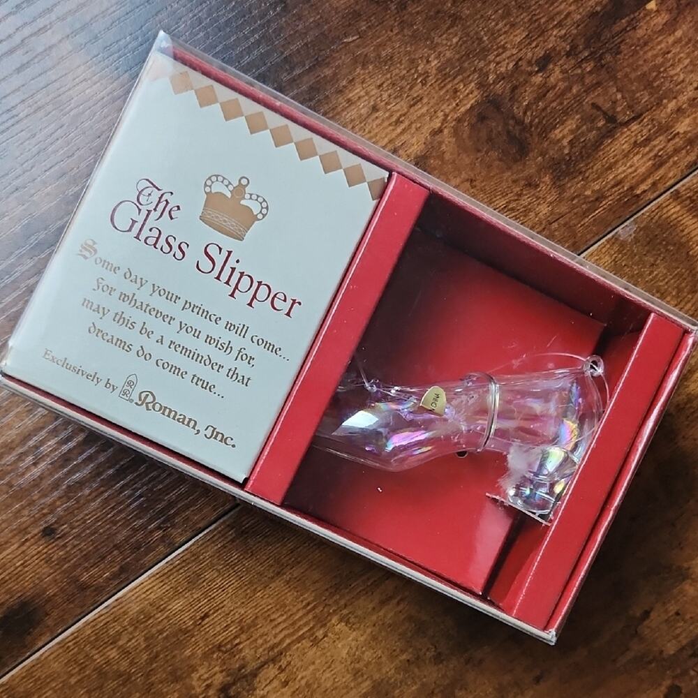 ROMAN, INC. | NWT Cinderella Fairy Tale Glass Slipper Iridescent Tree Ornament